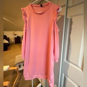 Pink cold shoulder dress size large